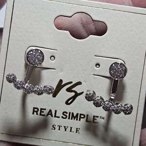 Real Simple Style Convertible Earrings With Rhinestones